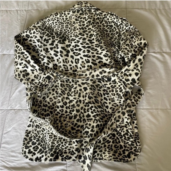 All Saints Leo leopard denim jacket - Picture 6 of 11